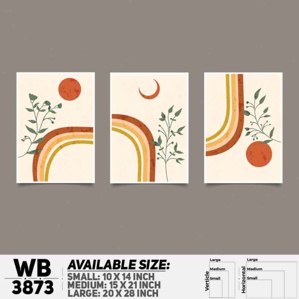 DDecorator Flower And Leaf ArtWork (Set of 3) Wall Decoration And Home Decoration PVC Wall Board And Wall Canvas - WB3873