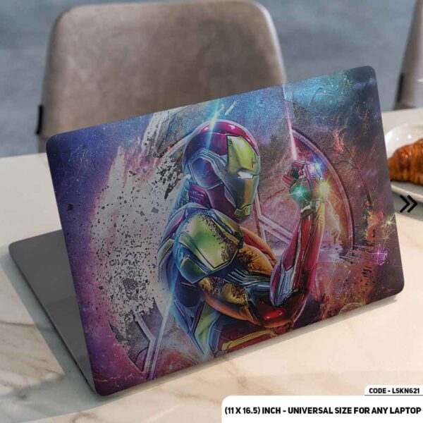 Iron Man with Infinity Stones Matte Finished Removable Waterproof Laptop Sticker & Laptop Skin (Including FREE Accessories) - LSKN621 - DDecorator