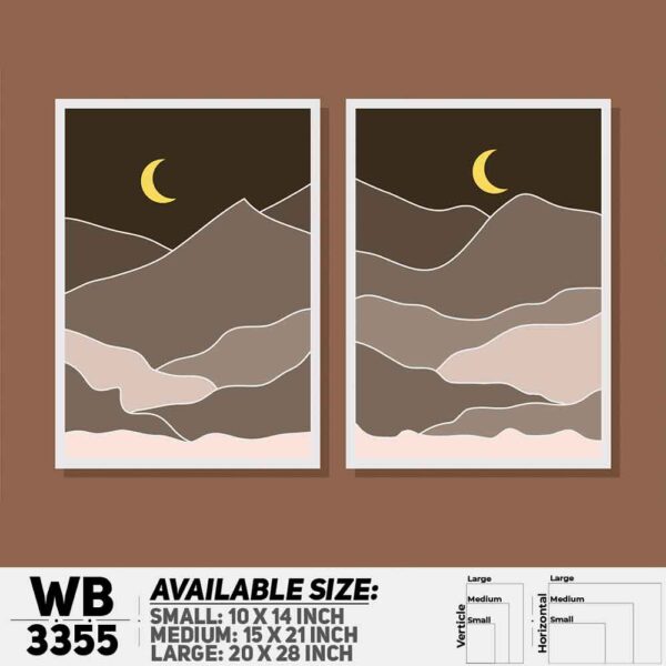 DDecorator Mountain Horizon Art (Set of 2) Wall Decoration And Home Decoration PVC Wall Board And Wall Canvas - WB3355