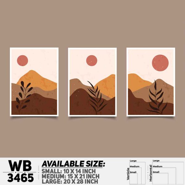 DDecorator Landscape Horizon Art (Set of 3) Wall Decoration And Home Decoration PVC Wall Board And Wall Canvas - WB3465
