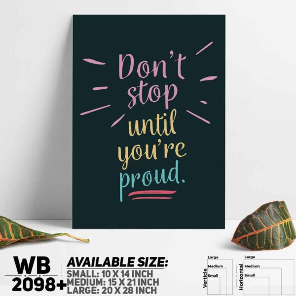 DDecorator Don't Stop - Motivational Wall Decoration And Home Decoration PVC Wall Board And Wall Canvas - WB2098
