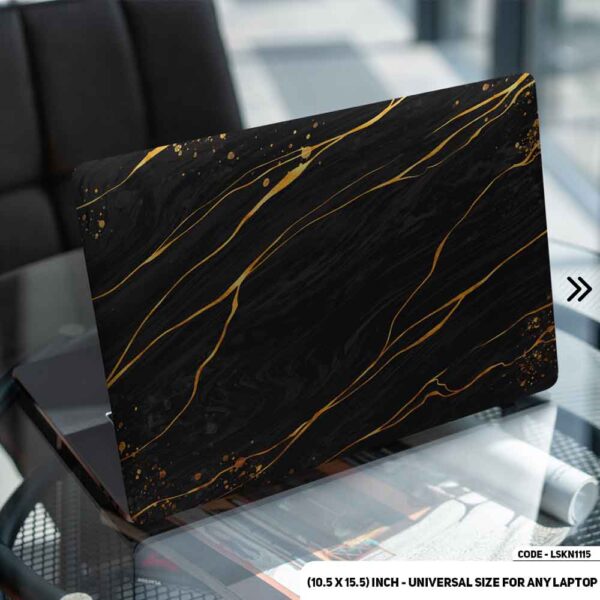 Black Marble Texture Matte Finished Removable Waterproof Laptop Sticker & Laptop Skin (Including FREE Accessories) - LSKN1115 - DDecorator