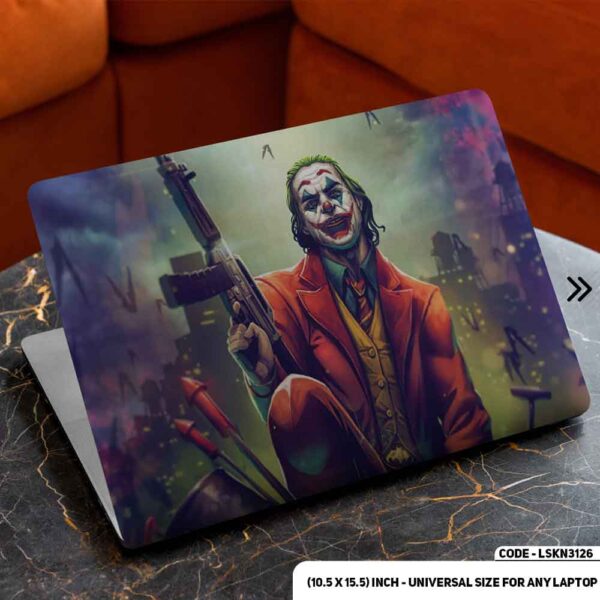 JOKER Face Matte Finished Removable Waterproof Laptop Sticker & Laptop Skin (Including FREE Accessories) - LSKN3126 - DDecorator