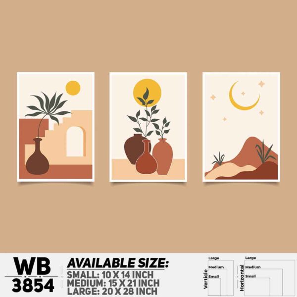 DDecorator Flower And Leaf ArtWork (Set of 3) Wall Decoration And Home Decoration PVC Wall Board And Wall Canvas - WB3854
