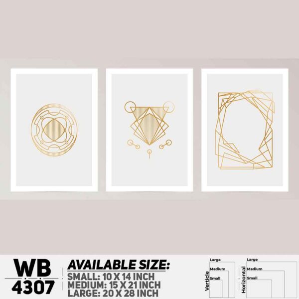 DDecorator Abstract Art (Set of 3) Wall Decoration And Home Decoration PVC Wall Board And Wall Canvas - WB4307