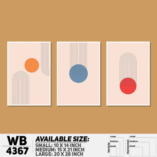 DDecorator Abstract Art (Set of 3) Wall Decoration And Home Decoration PVC Wall Board And Wall Canvas - WB4367