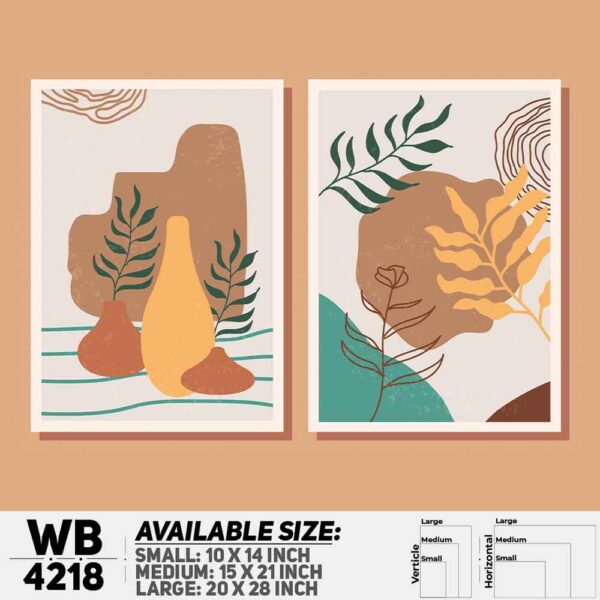 DDecorator Flower & Leaf With Vase (Set of 2) Wall Decoration And Home Decoration PVC Wall Board And Wall Canvas - WB4218