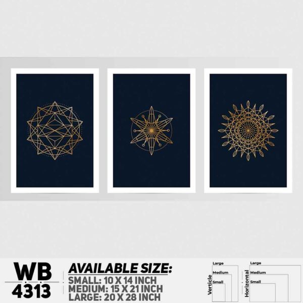 DDecorator Abstract Art (Set of 3) Wall Decoration And Home Decoration PVC Wall Board And Wall Canvas - WB4313
