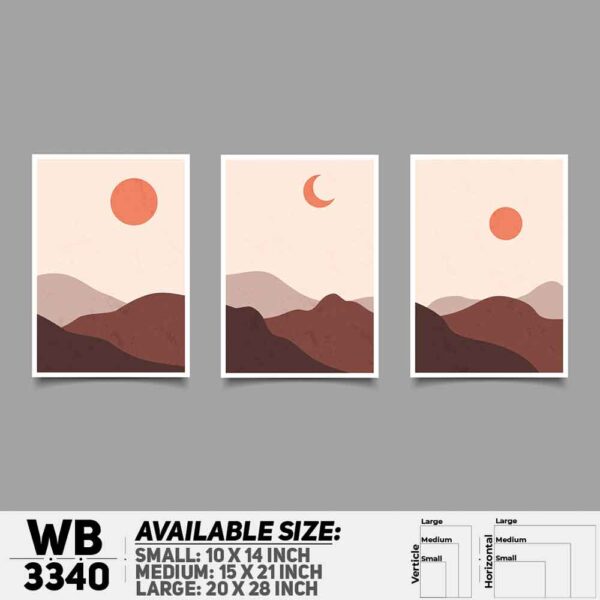 DDecorator Landscape Mountain (Set of 3) Wall Decoration And Home Decoration PVC Wall Board And Wall Canvas - WB3340