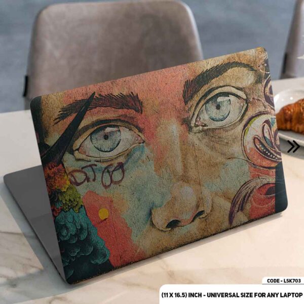 Abstract Art With Face Matte Finished Removable Waterproof Laptop Sticker & Laptop Skin (Including FREE Accessories) - LSKN703 - DDecorator
