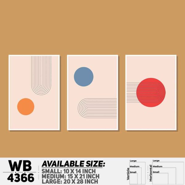 DDecorator Abstract Art (Set of 3) Wall Decoration And Home Decoration PVC Wall Board And Wall Canvas - WB4366