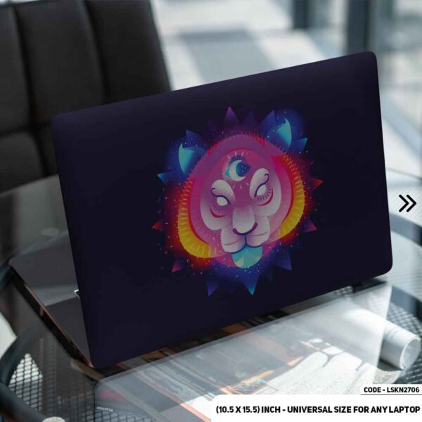 Neon Lion Head Matte Finished Removable Waterproof Laptop Sticker & Laptop Skin (Including FREE Accessories) - LSKN2706 - DDecorator