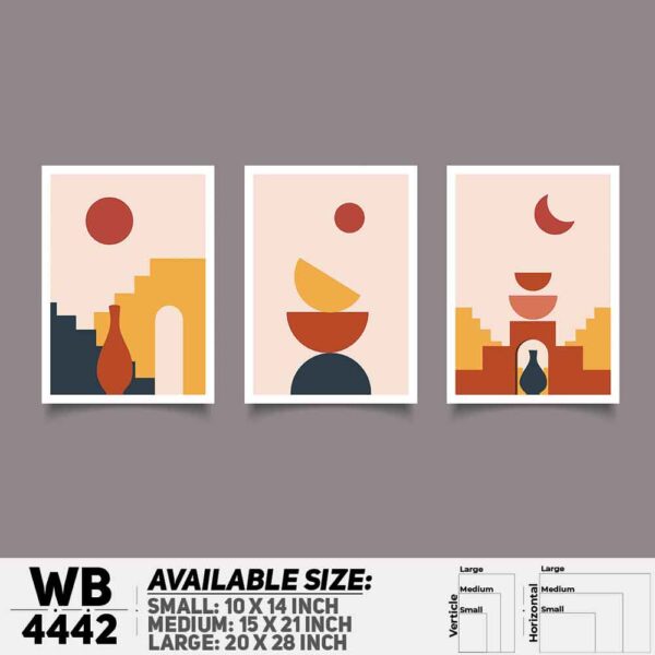 DDecorator Abstract Art (Set of 3) Wall Decoration And Home Decoration PVC Wall Board And Wall Canvas - WB4442