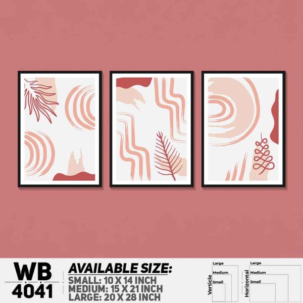 DDecorator Leaf With Abstract Art (Set of 3) Wall Decoration And Home Decoration PVC Wall Board And Wall Canvas - WB4041