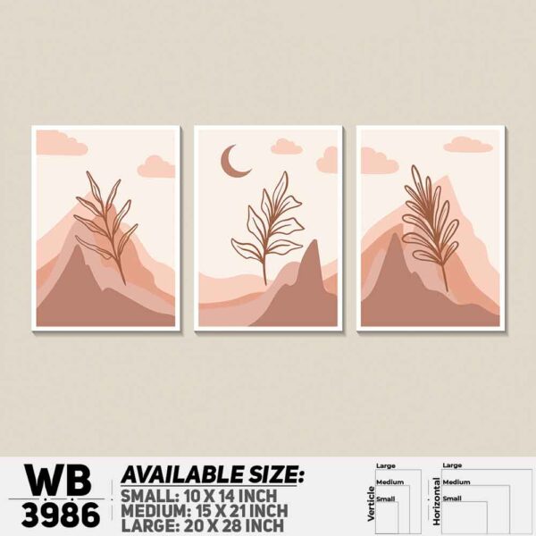 DDecorator Landscape Flower Art (Set of 3) Wall Decoration And Home Decoration PVC Wall Board And Wall Canvas - WB3986