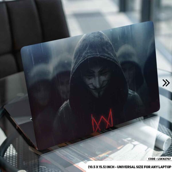Anonymous Boy Matte Finished Removable Waterproof Laptop Sticker & Laptop Skin (Including FREE Accessories) - LSKN2767 - DDecorator