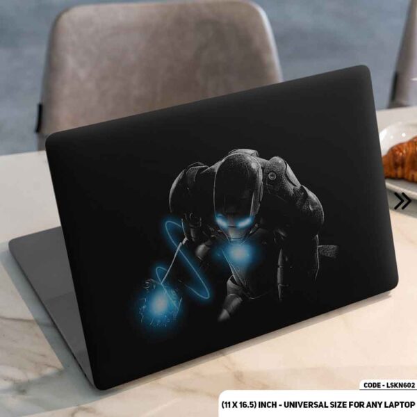 Iron Man With Blue Flame Matte Finished Removable Waterproof Laptop Sticker & Laptop Skin (Including FREE Accessories) - LSKN602 - DDecorator