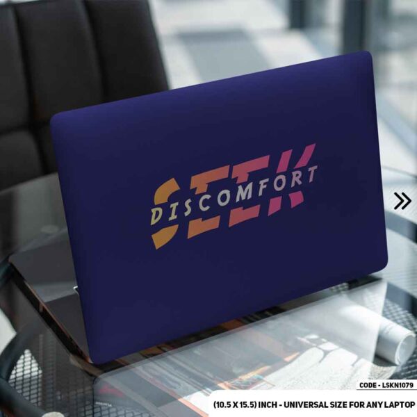 Seek Discomfort Yes Theory Matte Finished Removable Waterproof Laptop Sticker & Laptop Skin (Including FREE Accessories) - LSKN1079 - DDecorator