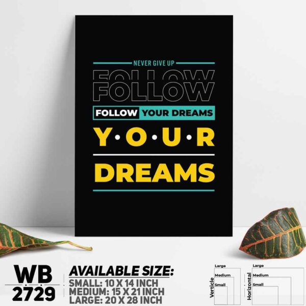 DDecorator Follow Your Dreams - Motivational Wall Decoration And Home Decoration PVC Wall Board And Wall Canvas - WB2729