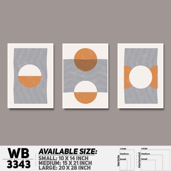 DDecorator Abstract Art (Set of 3) Wall Decoration And Home Decoration PVC Wall Board And Wall Canvas - WB3343
