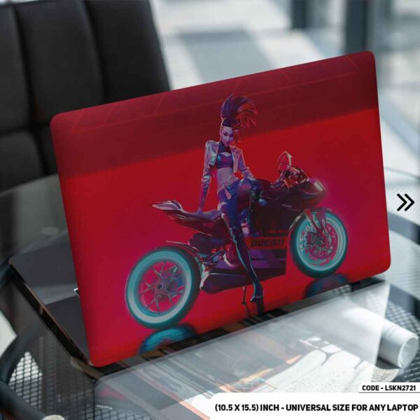 Digital Character with Bike Matte Finished Removable Waterproof Laptop Sticker & Laptop Skin (Including FREE Accessories) - LSKN2721 - DDecorator