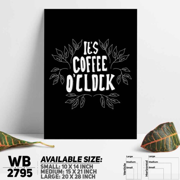 DDecorator Coffee Clock - Motivational Wall Decoration And Home Decoration PVC Wall Board And Wall Canvas - WB2795