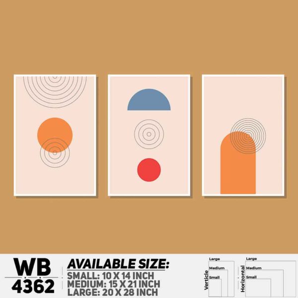 DDecorator Abstract Art (Set of 3) Wall Decoration And Home Decoration PVC Wall Board And Wall Canvas - WB4362
