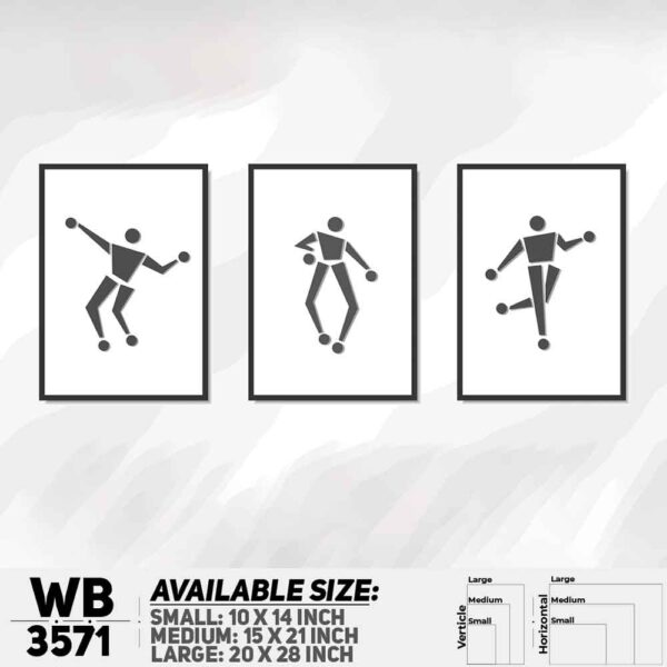 DDecorator Abstract ArtWork (Set of 3) Wall Decoration And Home Decoration PVC Wall Board And Wall Canvas - WB3571