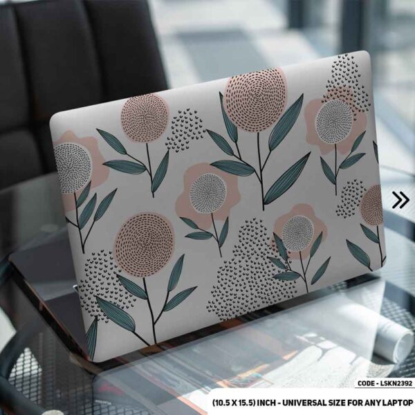 Flower Pattern Floral Design Matte Finished Removable Waterproof Laptop Sticker & Laptop Skin (Including FREE Accessories) - LSKN2392 - DDecorator