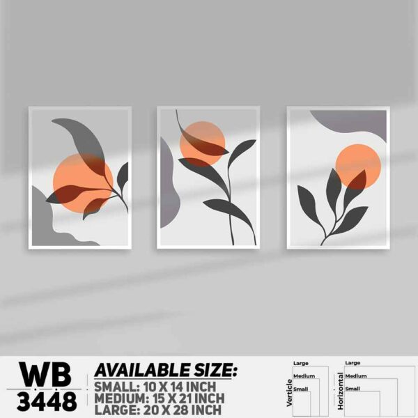 DDecorator Flower And Leaf ArtWork (Set of 3) Wall Decoration And Home Decoration PVC Wall Board And Wall Canvas - WB3448