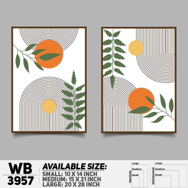 DDecorator Flower And Leaf ArtWork (Set of 2) Wall Decoration And Home Decoration PVC Wall Board And Wall Canvas - WB3957