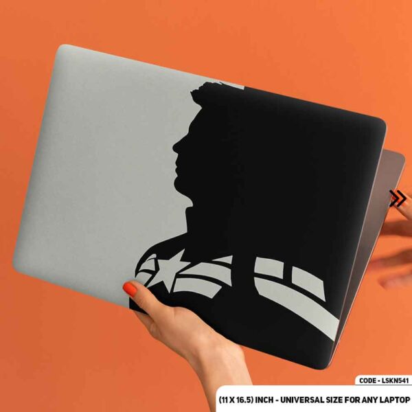 Captaine America Shadow Matte Finished Removable Waterproof Laptop Sticker & Laptop Skin (Including FREE Accessories) - LSKN541 - DDecorator