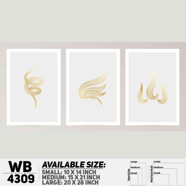 DDecorator Abstract Art (Set of 3) Wall Decoration And Home Decoration PVC Wall Board And Wall Canvas - WB4309