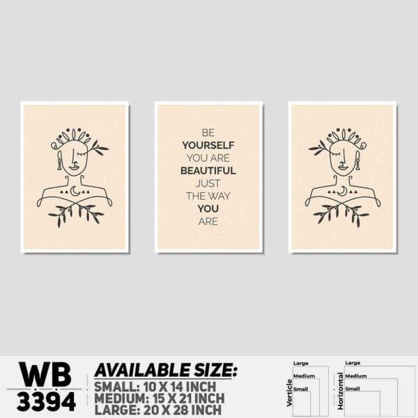 DDecorator Motivational & Line Art (Set of 3) Wall Decoration And Home Decoration PVC Wall Board And Wall Canvas - WB3394