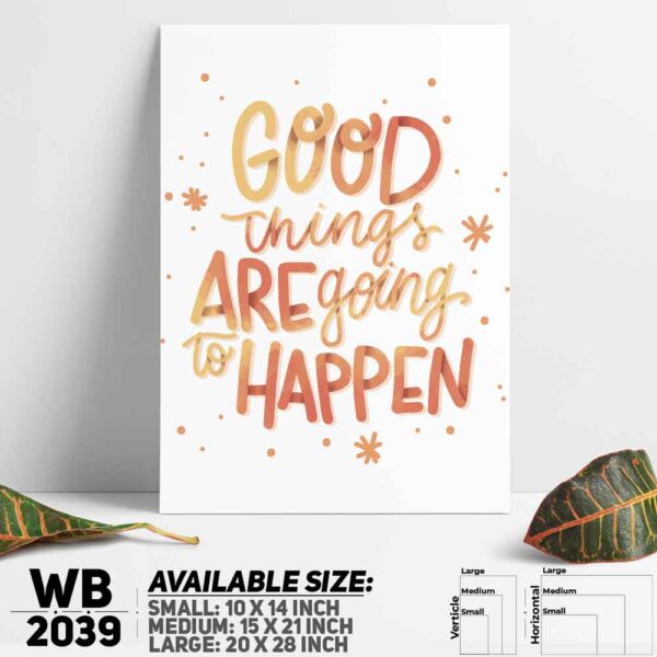 DDecorator Good Things - Motivational Wall Decoration And Home Decoration PVC Wall Board And Wall Canvas - WB2039