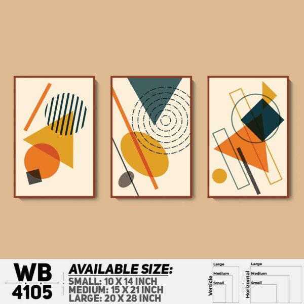 DDecorator Abstract Art (Set of 3) Wall Decoration And Home Decoration PVC Wall Board And Wall Canvas - WB4105
