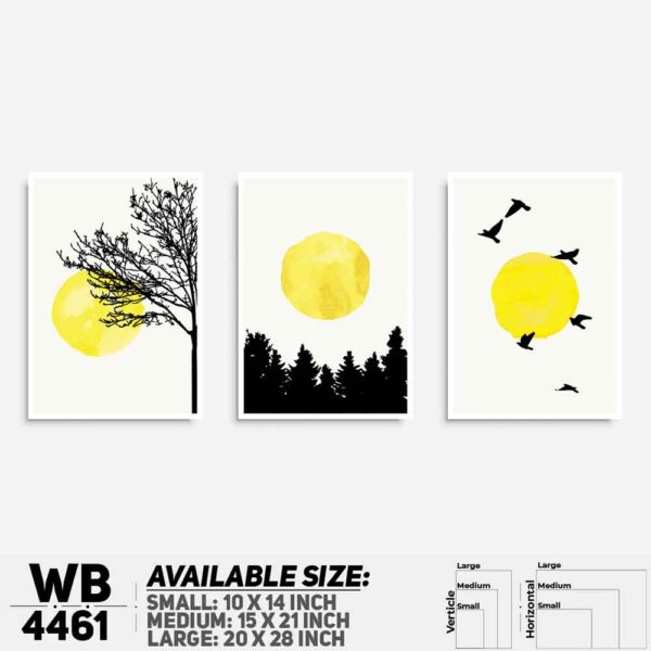 DDecorator Painted Landscape & Horizon Design (Set of 3) Wall Decoration And Home Decoration PVC Wall Board And Wall Canvas - WB4461
