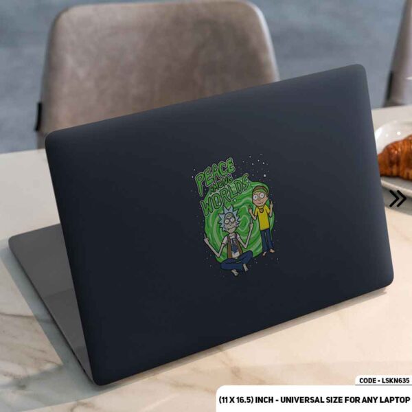 Rick And Morty With Slime Matte Finished Removable Waterproof Laptop Sticker & Laptop Skin (Including FREE Accessories) - LSKN635 - DDecorator