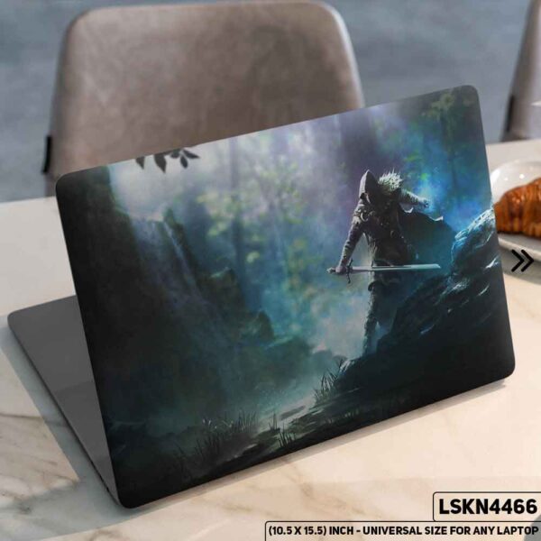 Warrior Fantacy Art Digital Illustration Matte Finished Removable Waterproof Laptop Sticker & Laptop Skin (Including FREE Accessories) - LSKN4466 - DDecorator