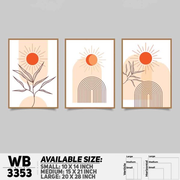 DDecorator Abstract Art (Set of 3) Wall Decoration And Home Decoration PVC Wall Board And Wall Canvas - WB3353