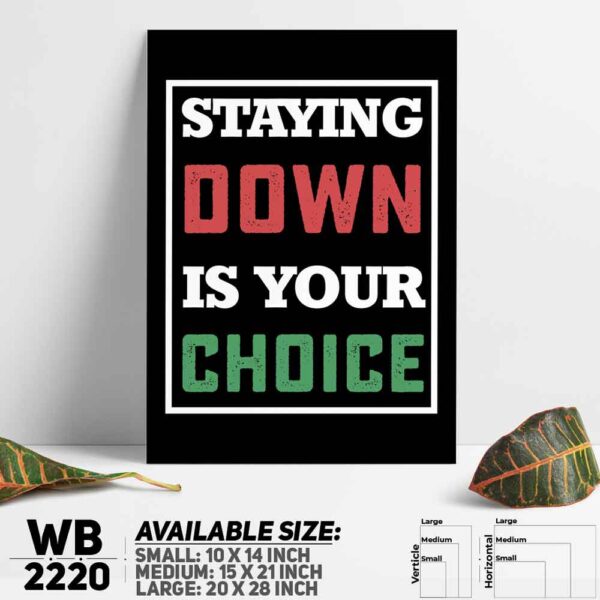 DDecorator Don't Stay Down - Motivational Wall Decoration And Home Decoration PVC Wall Board And Wall Canvas - WB2320