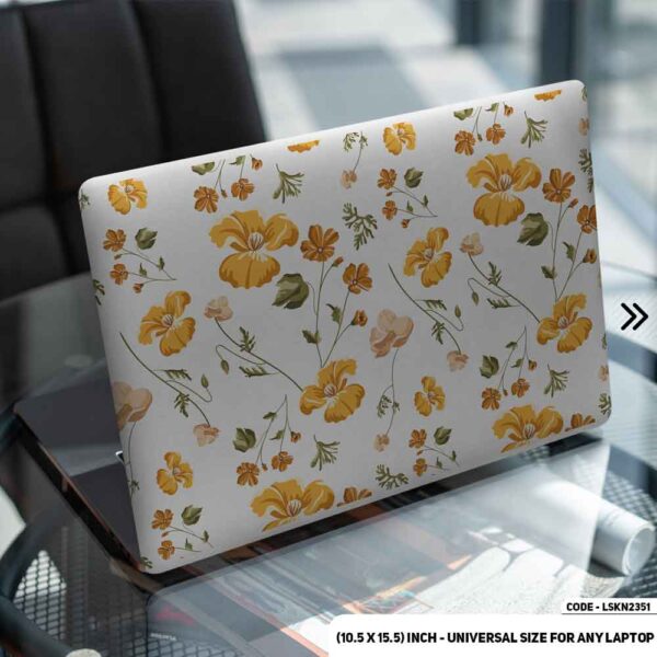 Flower Pattern Floral Design Matte Finished Removable Waterproof Laptop Sticker & Laptop Skin (Including FREE Accessories) - LSKN2351 - DDecorator