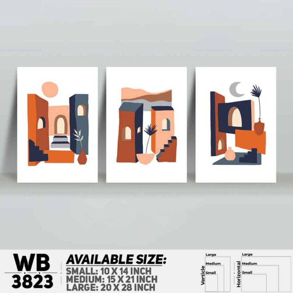 DDecorator Abstract ArtWork (Set of 3) Wall Decoration And Home Decoration PVC Wall Board And Wall Canvas - WB3823