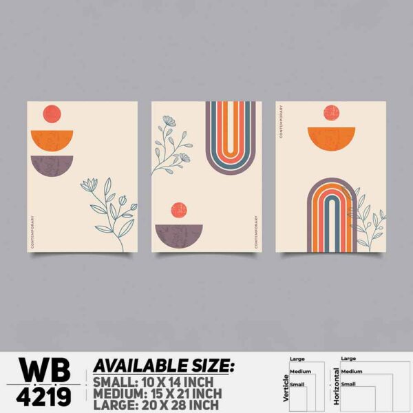 DDecorator Abstract Art (Set of 3) Wall Decoration And Home Decoration PVC Wall Board And Wall Canvas - WB4219