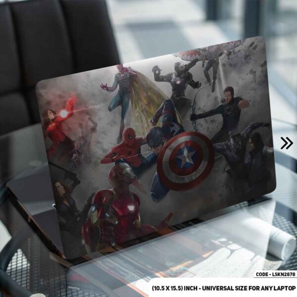 Captain America with Full MCU Team Matte Finished Removable Waterproof Laptop Sticker & Laptop Skin (Including FREE Accessories) - LSKN2878 - DDecorator