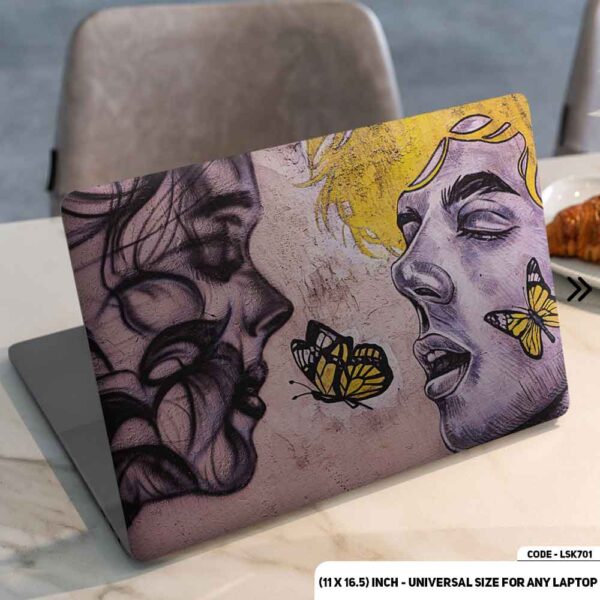 Abstract Art with Butterfly Matte Finished Removable Waterproof Laptop Sticker & Laptop Skin (Including FREE Accessories) - LSKN701 - DDecorator