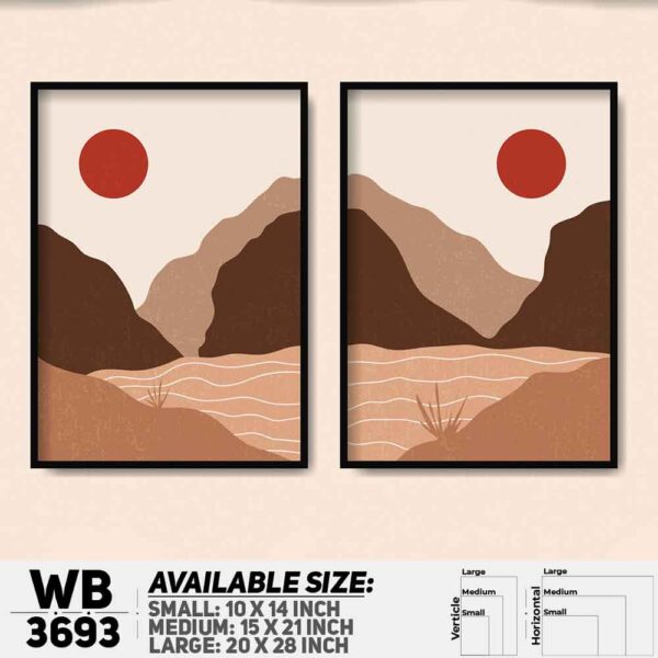 DDecorator Landscape Horizon Art (Set of 2) Wall Decoration And Home Decoration PVC Wall Board And Wall Canvas - WB3693