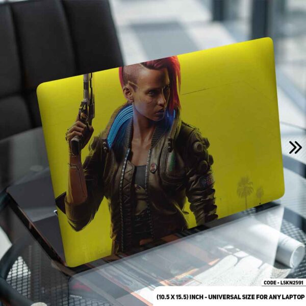 Cyberpunk Lady Matte Finished Removable Waterproof Laptop Sticker & Laptop Skin (Including FREE Accessories) - LSKN2591 - DDecorator