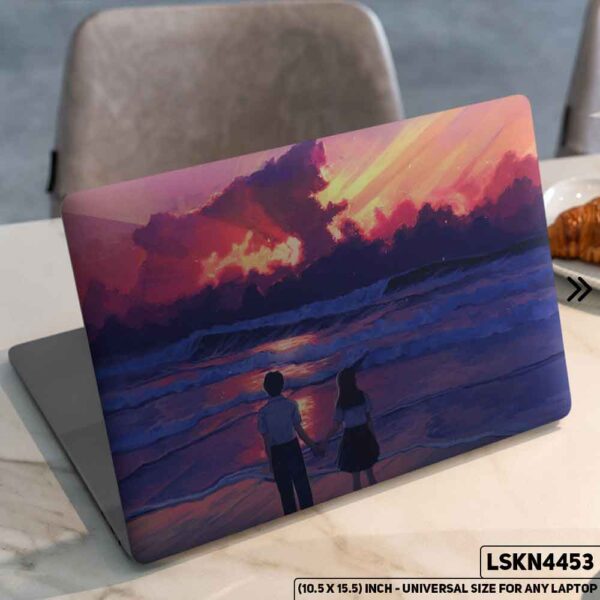 Animated Digital Illustration Couple Matte Finished Removable Waterproof Laptop Sticker & Laptop Skin (Including FREE Accessories) - LSKN4453 - DDecorator