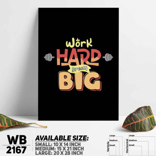 DDecorator Work Hard Deam Big - Motivational Wall Decoration And Home Decoration PVC Wall Board And Wall Canvas - WB2167